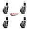 Service Caster 4'' Thermoplastic Rubber Wheel Swivel 1-3/4'' Expanding Stem Caster Set, 4PK SCC-EX20S414-TPRB-134-4 - alternate 4